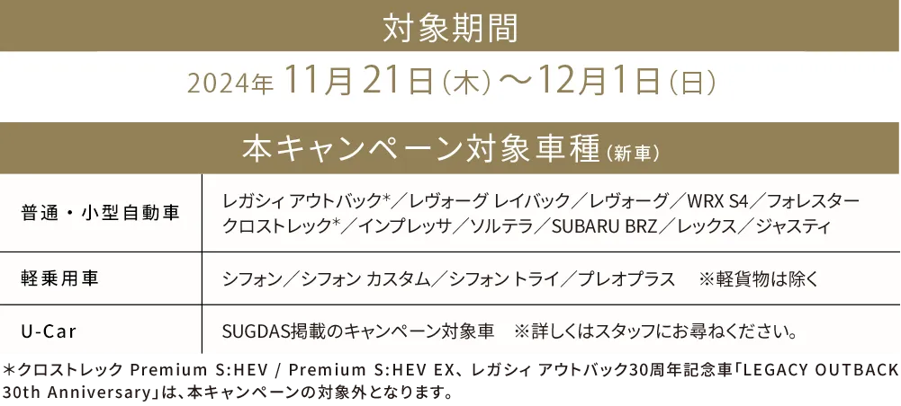 対象期間：2024年11月21日（木）〜12月1日（日）